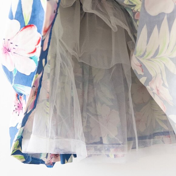 Victor Costa Vintage Floral Drop Waist Tulle Strapless Dress 1980s Lord & Taylor - Picture 11 of 11